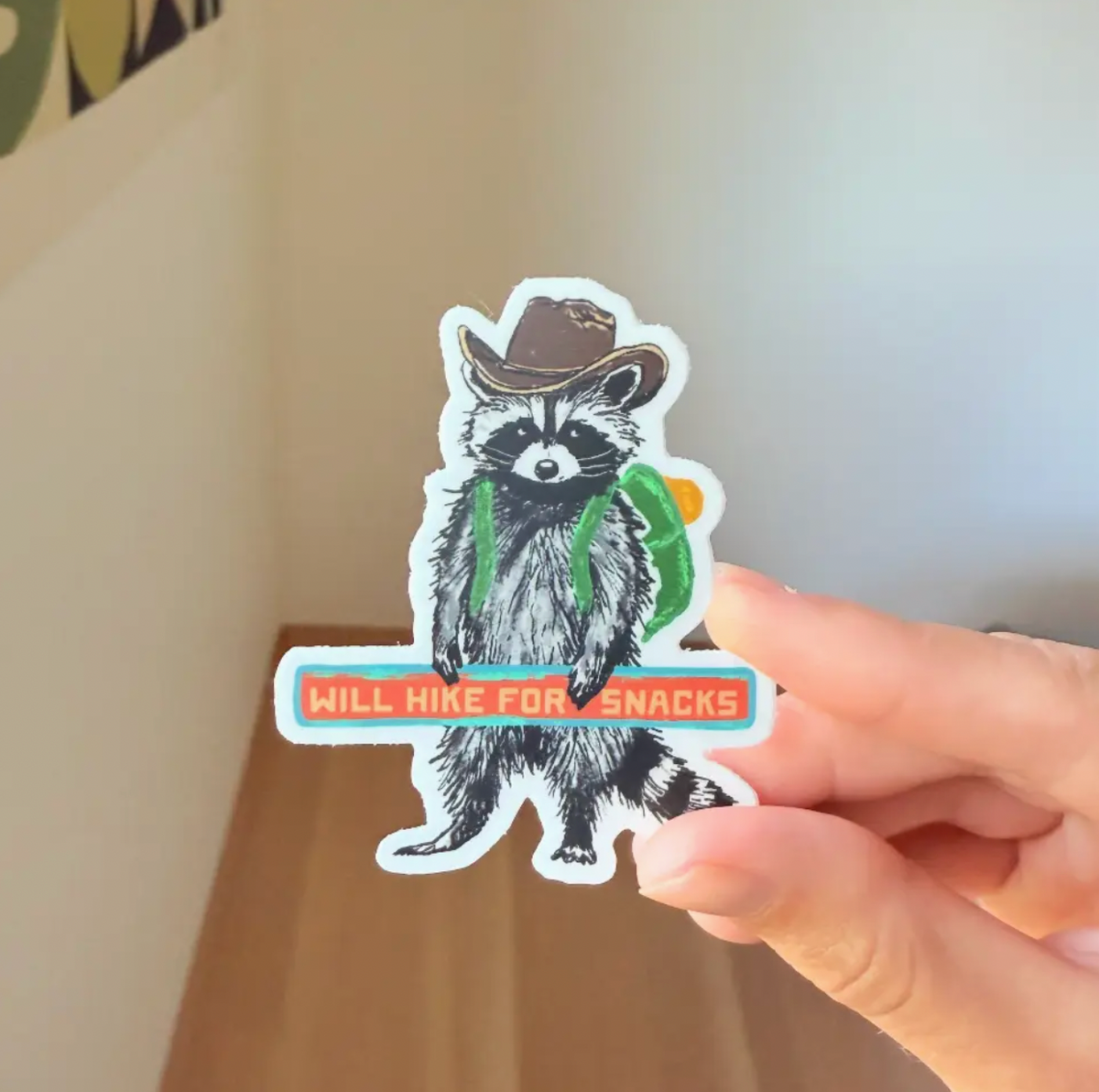 Will Hike for Snacks Raccoon