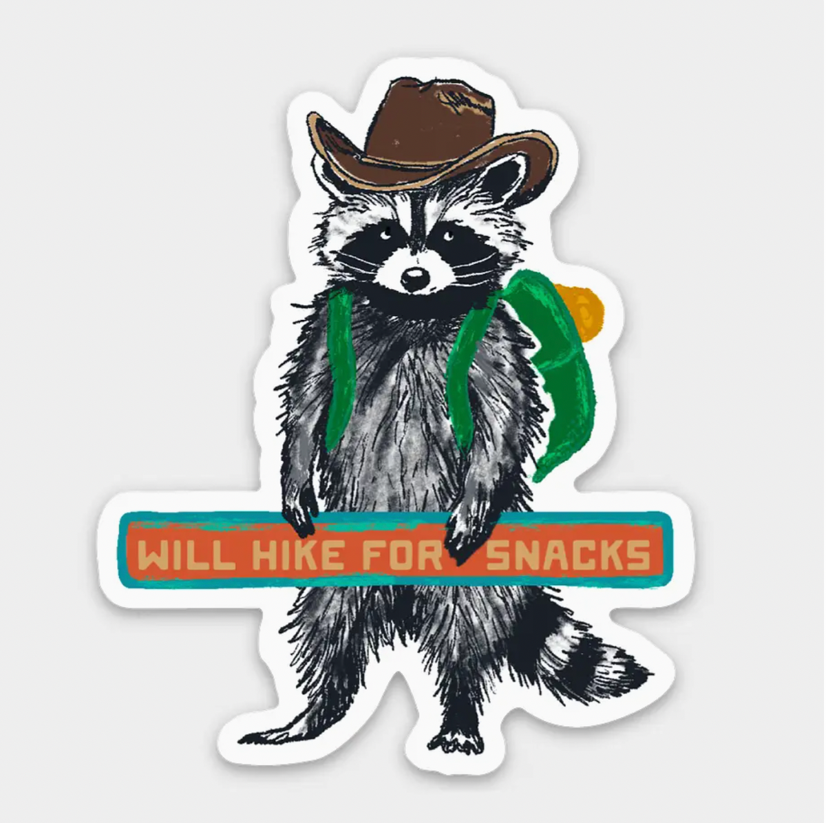 Will Hike for Snacks Raccoon
