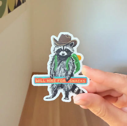 Will Hike for Snacks Raccoon
