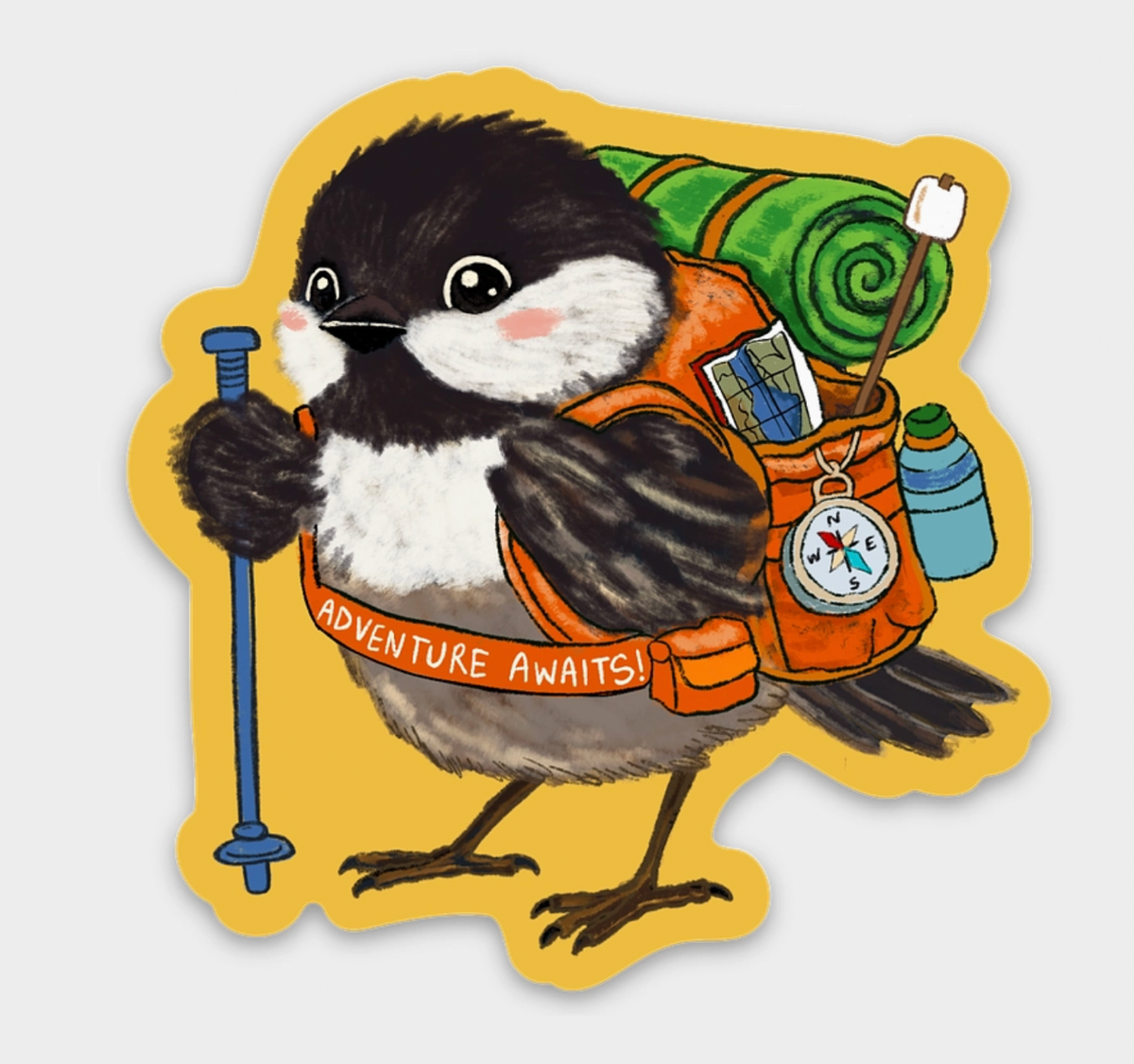 Adventure Awaits Hiking Bird