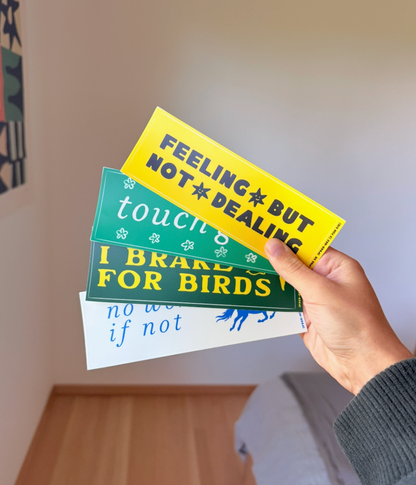 I Break For Birds Bumper Sticker (6.25" x 2.25)