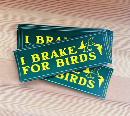 I Break For Birds Bumper Sticker (6.25" x 2.25)