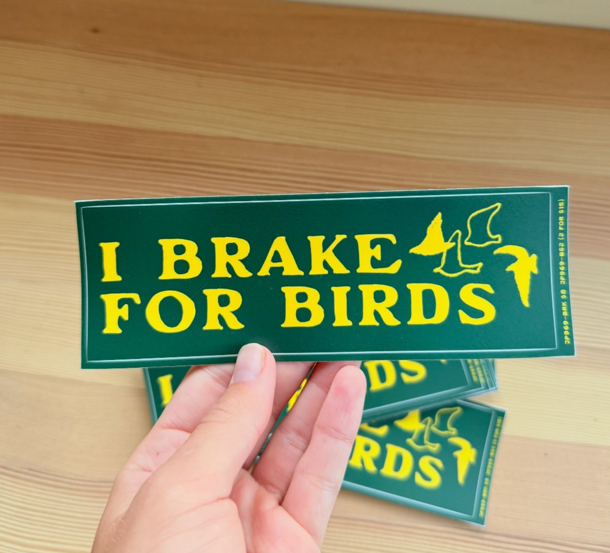 I Break For Birds Bumper Sticker (6.25" x 2.25)